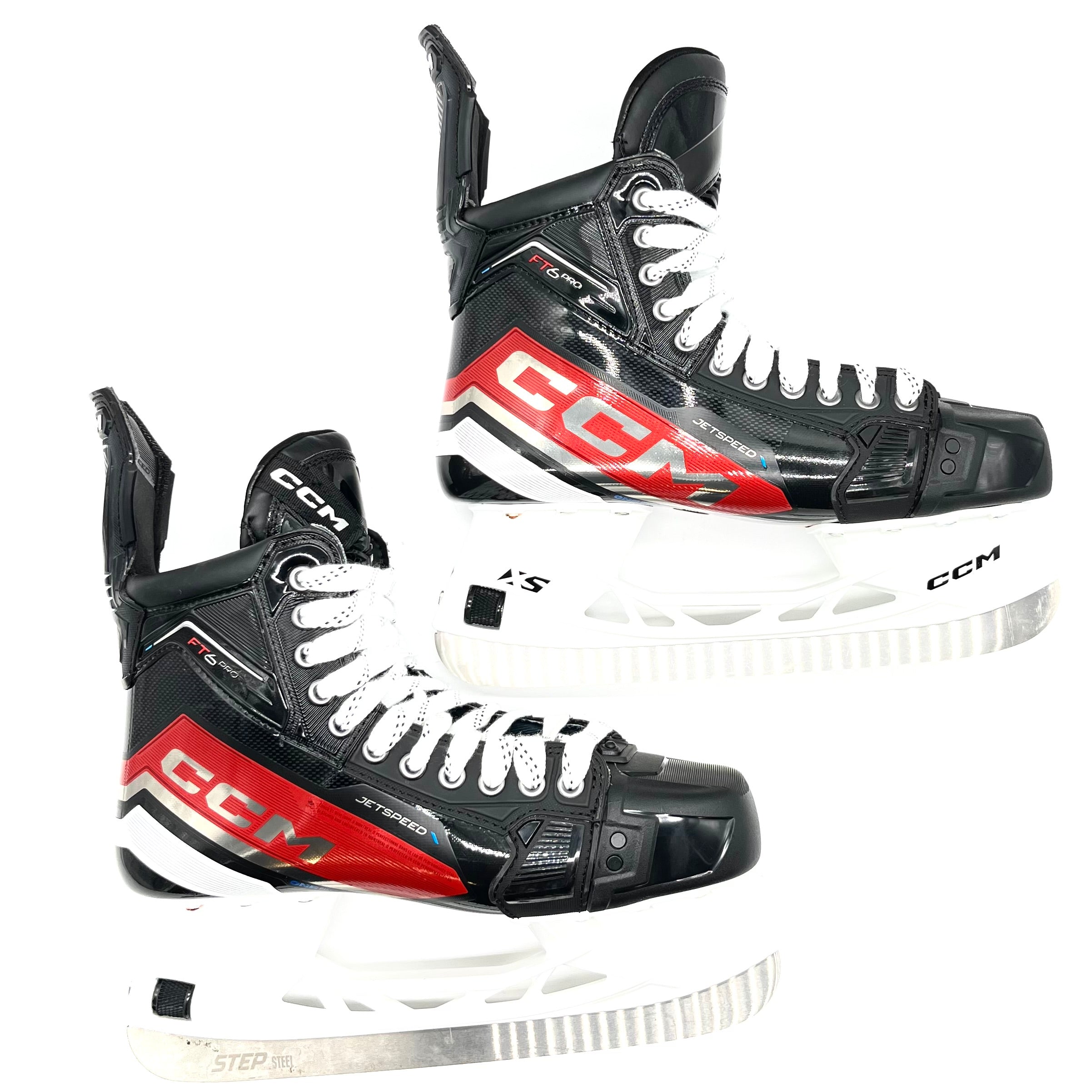 CCM Jetspeed FT6 Pro – Patins de hockey Pro Stock – Taille 9D (rouge)